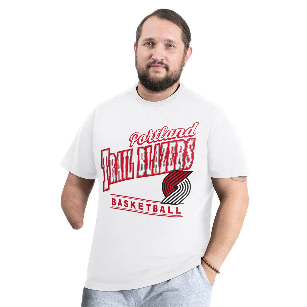 Portland Trail Blazers G-III Sports by Carl Banks Adaptive Headliner T-Shirt - White cheap