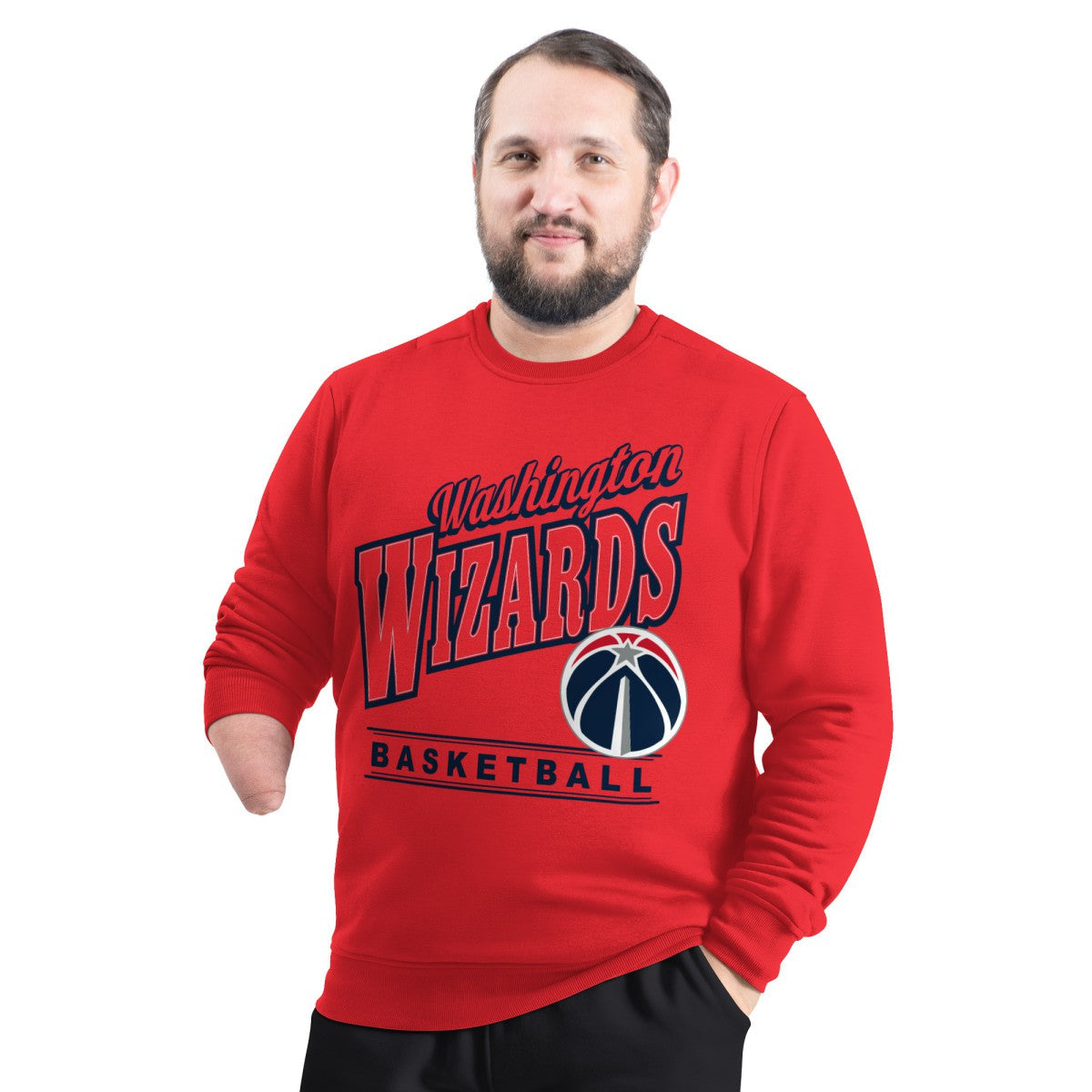 Washington Wizards G-III Sports by Carl Banks Adaptive Headliner Fleece Crewneck Sweatshirt - Red discount