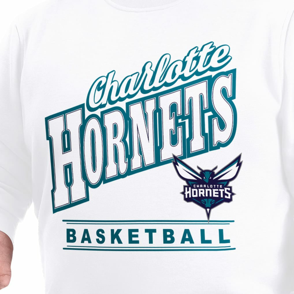 Charlotte Hornets G-III Sports by Carl Banks Adaptive Headliner Fleece Crewneck Sweatshirt - White shop