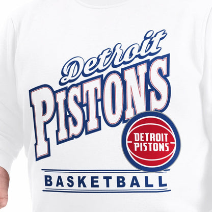 Detroit Pistons G-III Sports by Carl Banks Adaptive Headliner Fleece Crewneck Sweatshirt sale - White discount