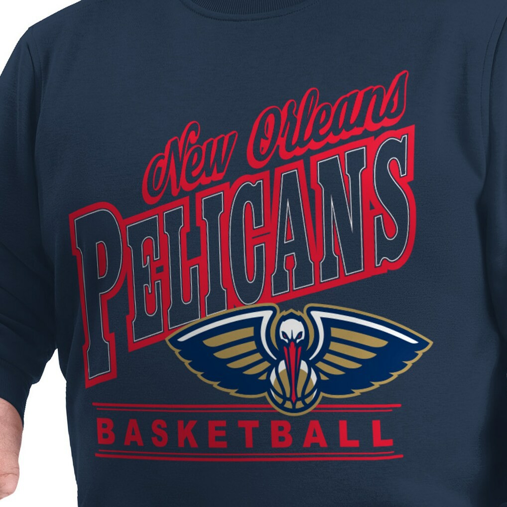 New Orleans Pelicans G-III Sports by Carl Banks Adaptive Headliner Fleece Crewneck Sweatshirt - Navy outlet