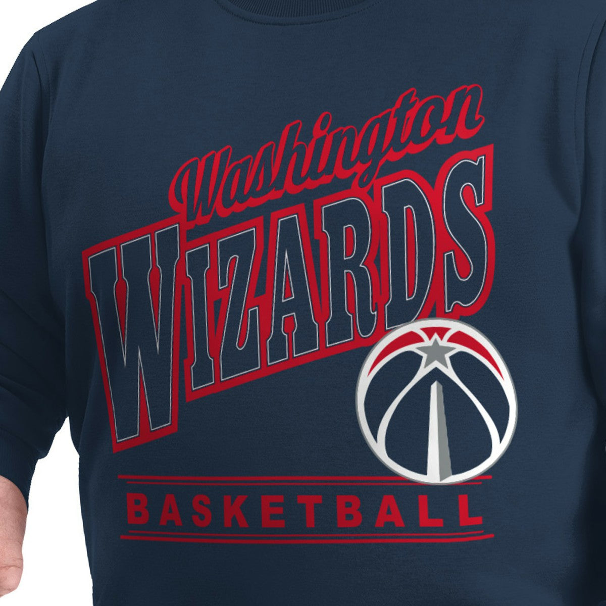 Washington Wizards G-III Sports by Carl Banks Adaptive Headliner Fleece Crewneck Sweatshirt - Navy for sale