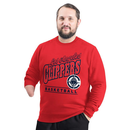 LA Clippers G-III Sports by Carl Banks Adaptive Headliner Fleece Crewneck Sweatshirt - Red for sale
