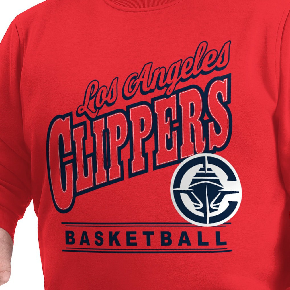 LA Clippers G-III Sports by Carl Banks Adaptive Headliner Fleece Crewneck Sweatshirt - Red for sale