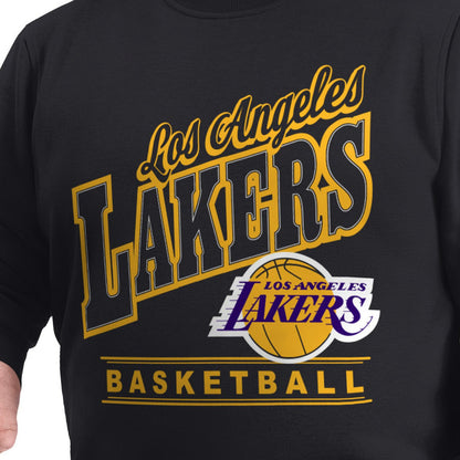 Los Angeles Lakers G-III Sports by Carl Banks Adaptive Headliner Fleece Crewneck Sweatshirt - Black discount