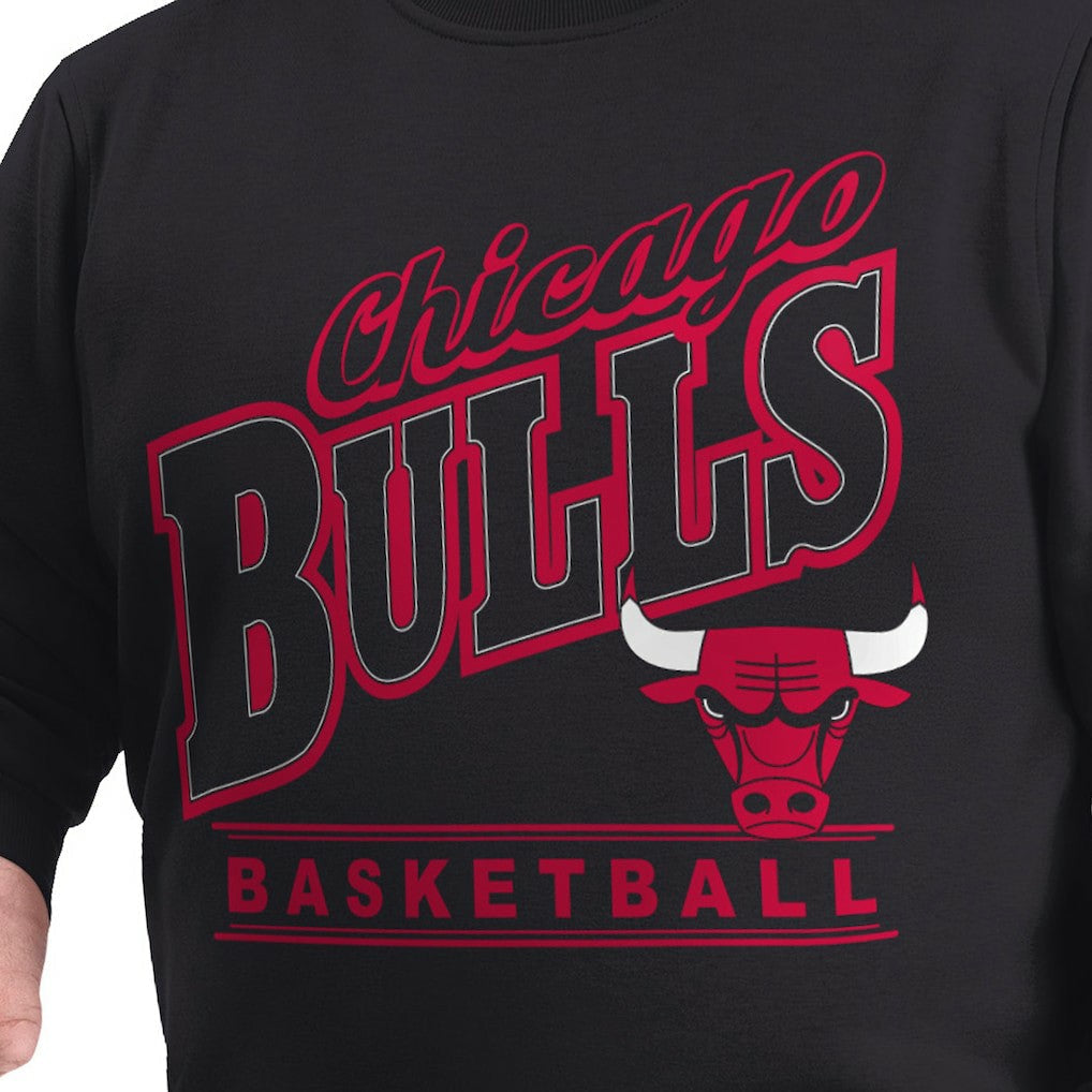Chicago Bulls G-III Sports by Carl Banks Adaptive Headliner Fleece Crewneck Sweatshirt sale - Black on sale