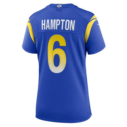 Nick Hampton Los Angeles Rams Women's Team Game Jersey - Royal | Nike sale
