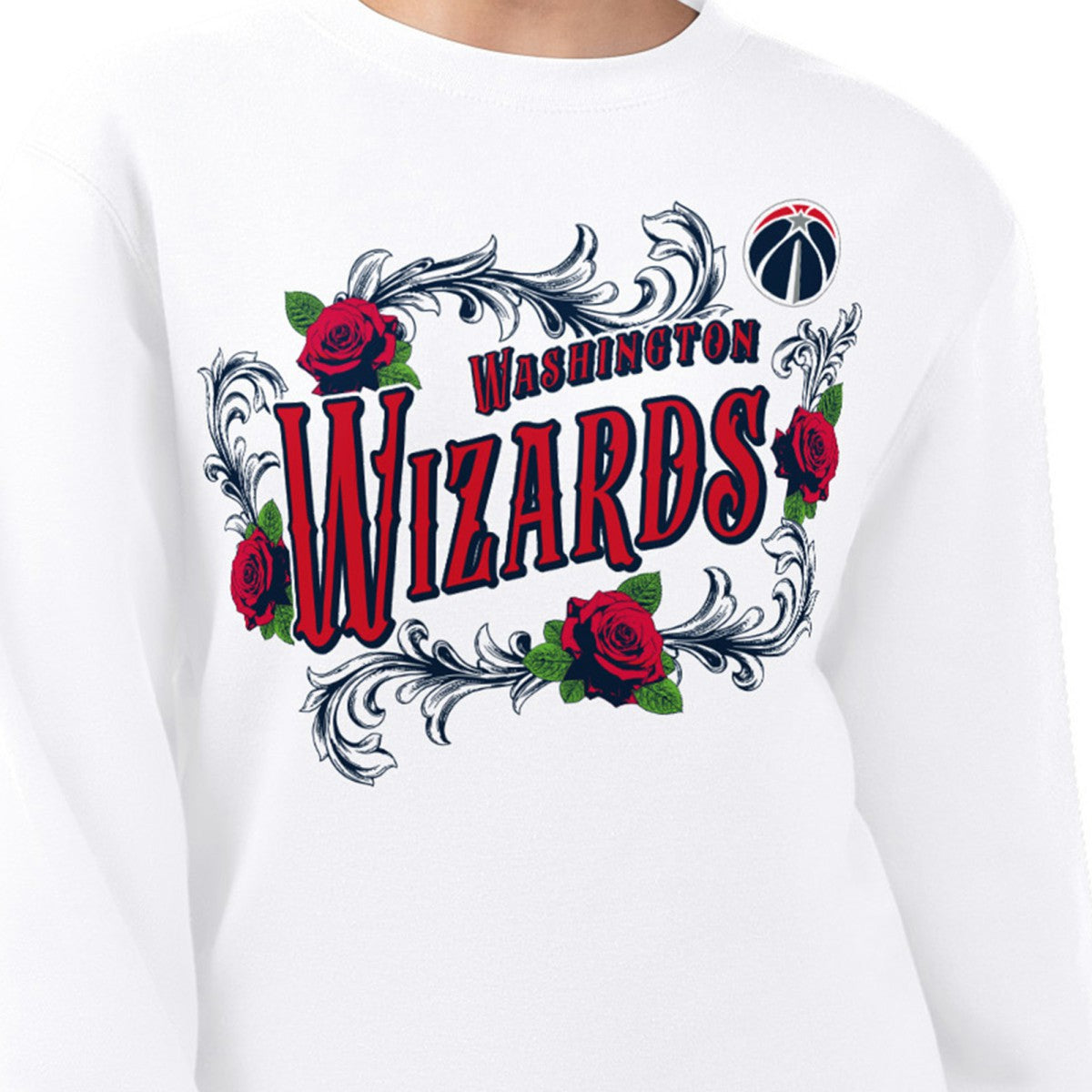 Washington Wizards G-III 4Her by Carl Banks Women's Roses Fleece Tri-Blend Sweatshirt - White online