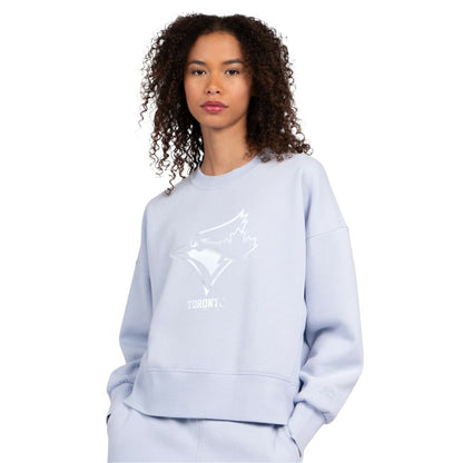 Toronto Blue Jays Starter Women's Pastels Boxy Fleece Sweatshirt - Light Blue