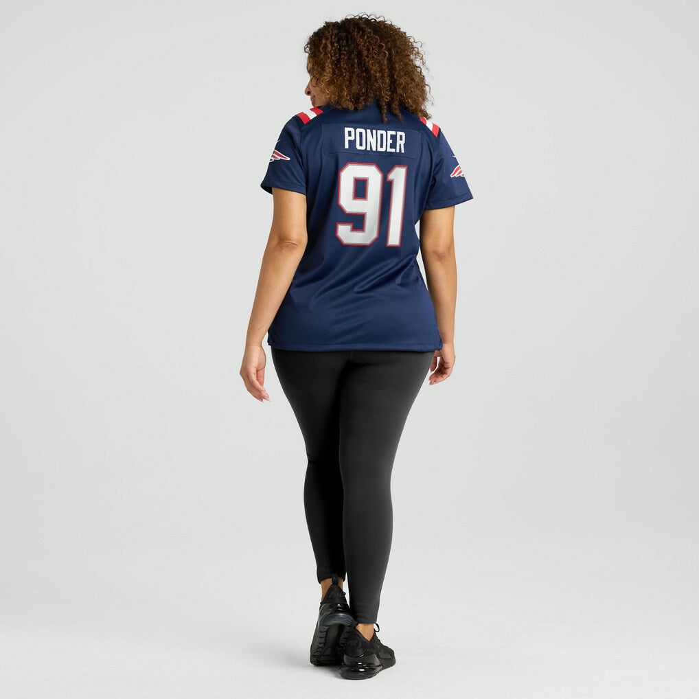 Elijah Ponder New England Patriots Women's Team Game Jersey - Navy | Nike for sale