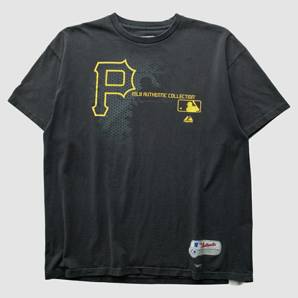 Pittsburgh Pirates Majestic 2000s T-Shirt - Black Vintage