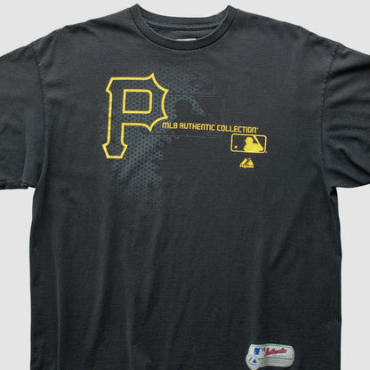 Pittsburgh Pirates Majestic 2000s T-Shirt - Black Vintage