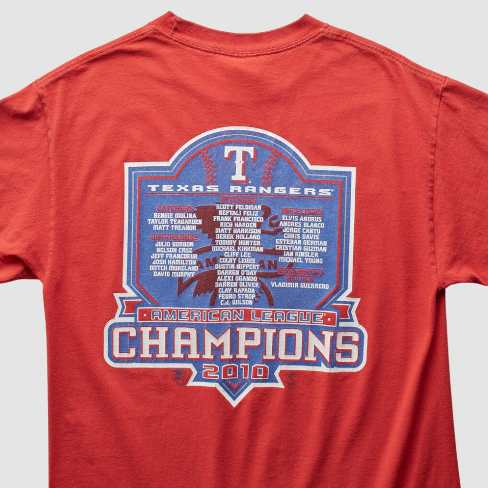Texas Rangers Majestic 2010 T-Shirt - Red Vintage