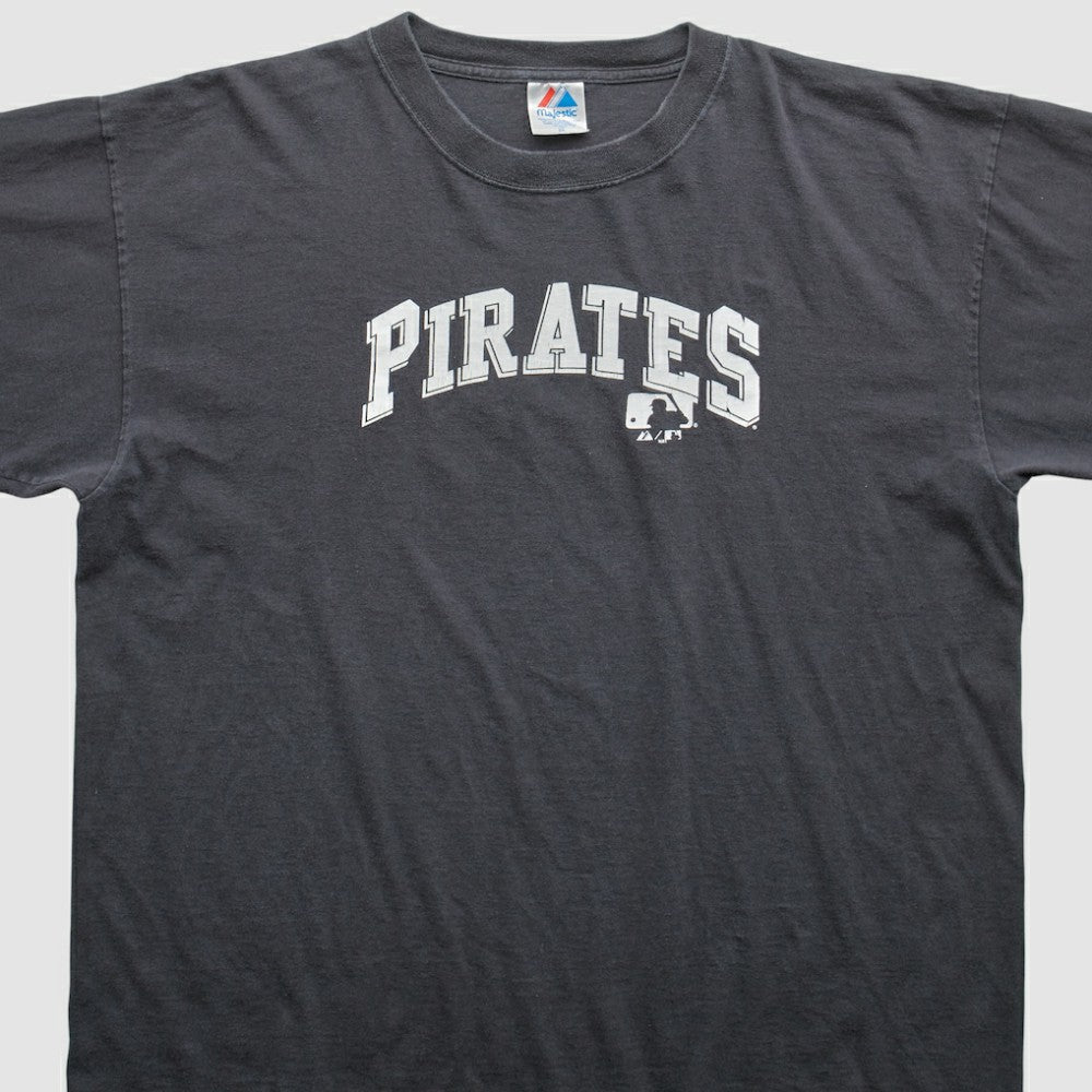 Pittsburgh Pirates Majestic 2000s T-Shirt - Gray Vintage