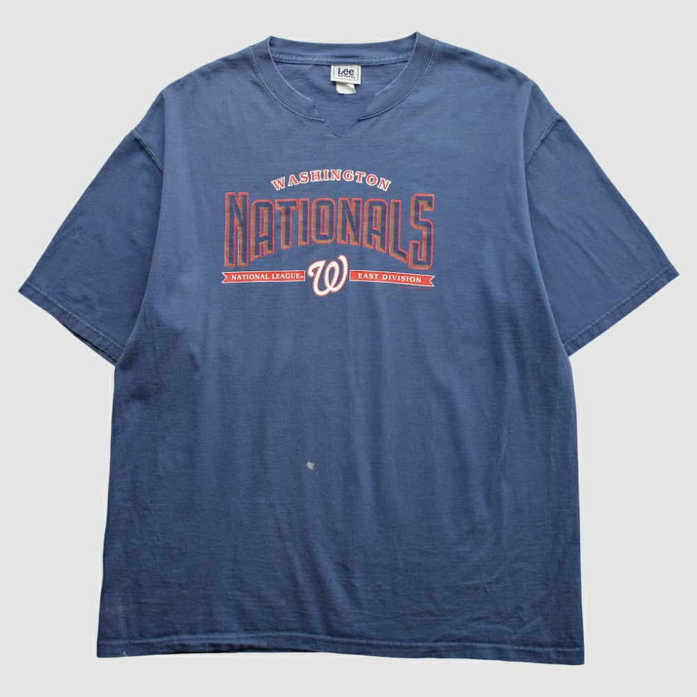 Washington Nationals Lee Apparel 2000s T-Shirt - Blue Vintage