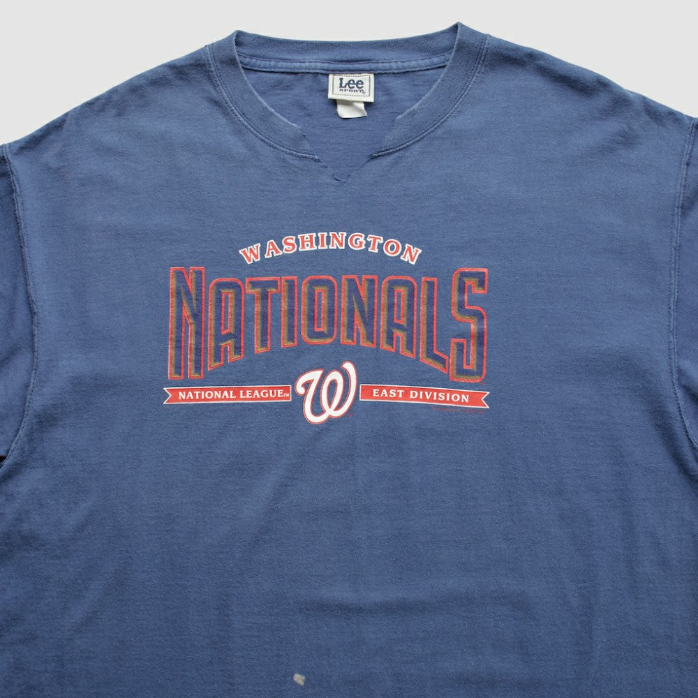 Washington Nationals Lee Apparel 2000s T-Shirt - Blue Vintage