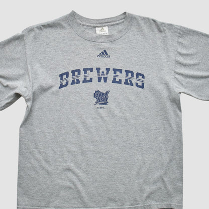 Milwaukee Brewers Adidas 2000s T-Shirt - Gray Vintage