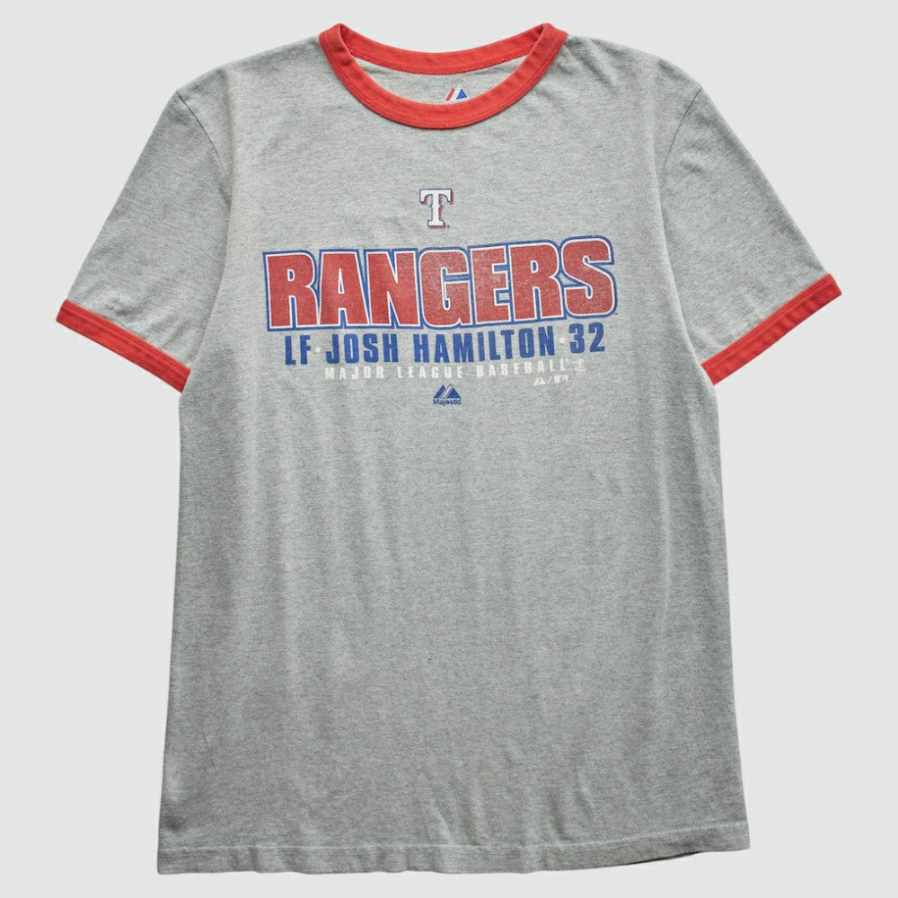 Texas Rangers Majestic 2010 T-Shirt - Heather Gray Vintage