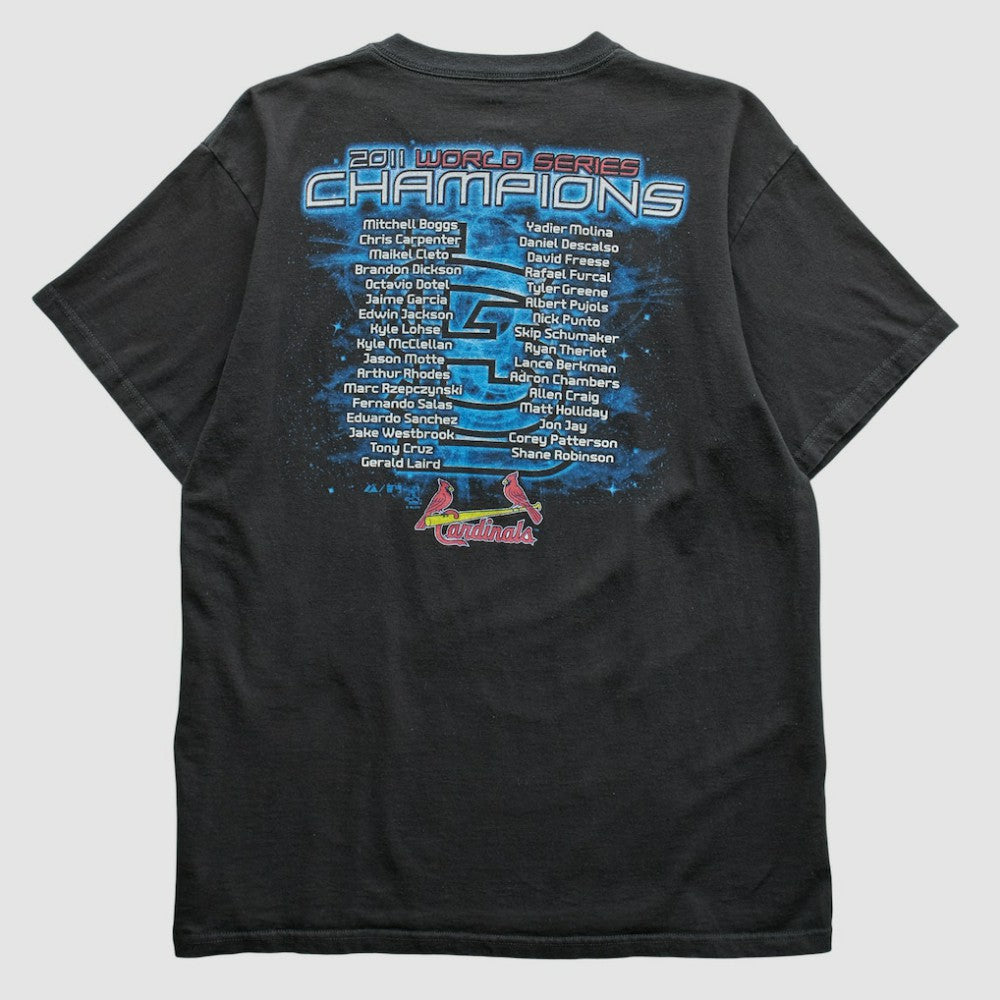 St. Louis Cardinals Majestic 2011 T-Shirt - Black Vintage