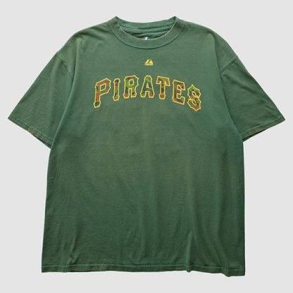 Pittsburgh Pirates Majestic 2000s T-Shirt - Green Vintage