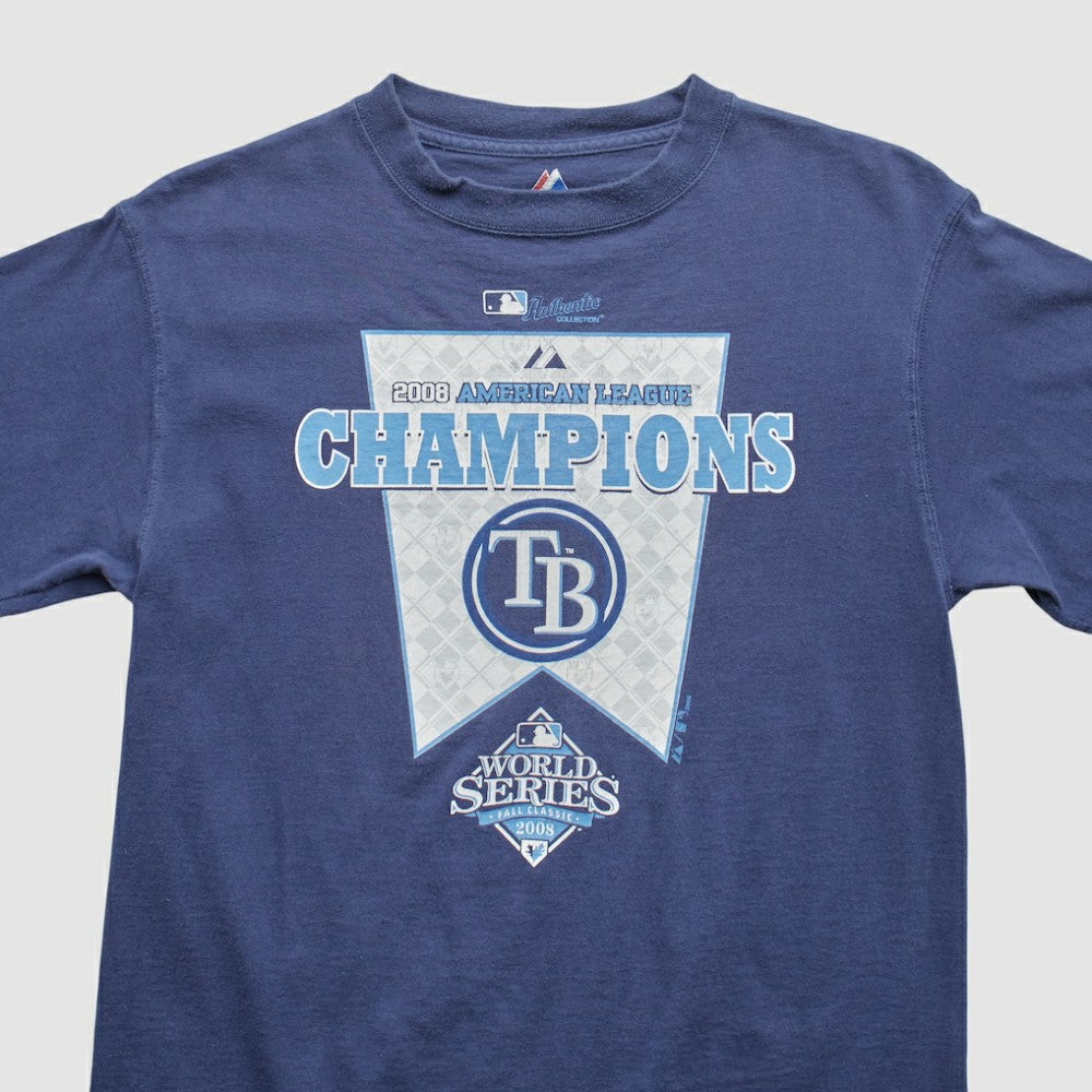 Tampa Bay Rays Majestic 2008 T-Shirt - Blue Vintage