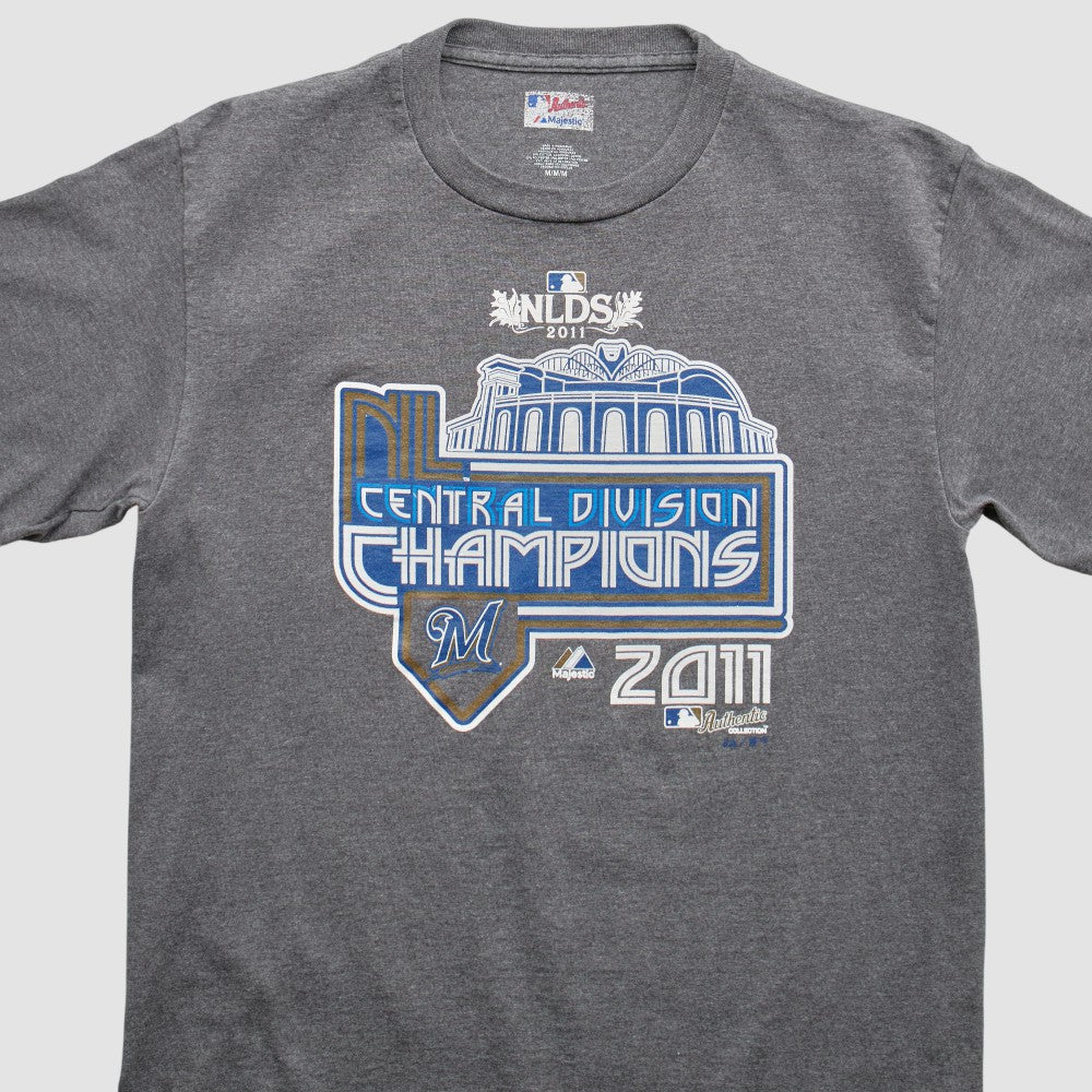 Milwaukee Brewers Majestic 2011 T-Shirt - Gray Vintage