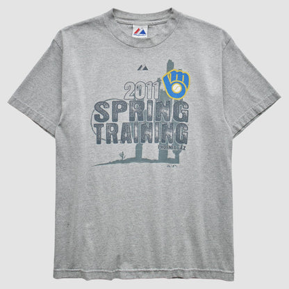 Milwaukee Brewers Majestic 2011 T-Shirt - Gray Vintage