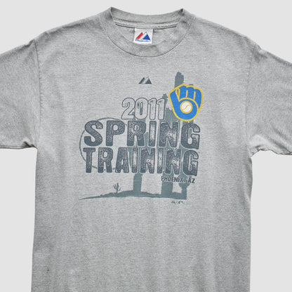 Milwaukee Brewers Majestic 2011 T-Shirt - Gray Vintage