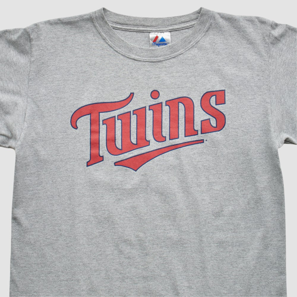 Minnesota Twins Majestic 2000s T-Shirt - Gray Vintage