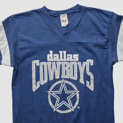 Dallas Cowboys Logo 7 80s T-Shirt - Blue Vintage for sale