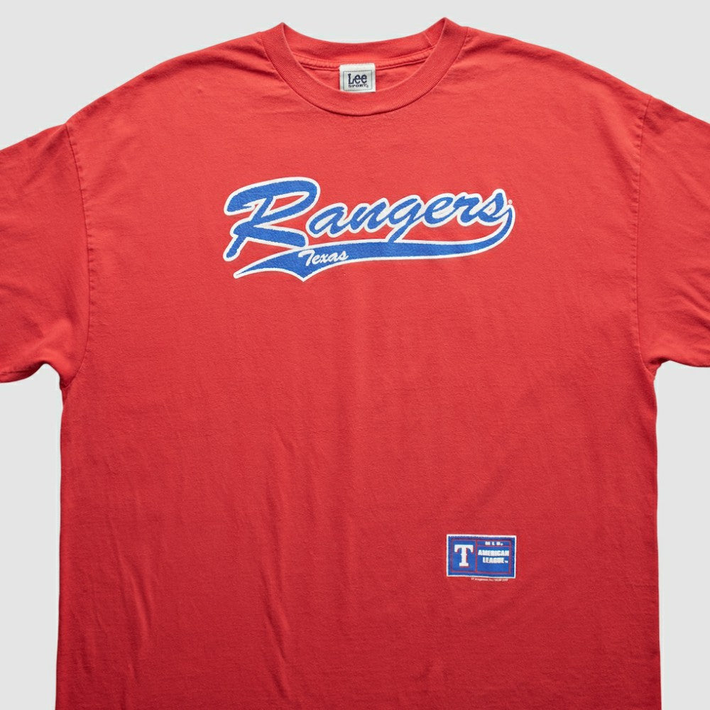 Texas Rangers Lee Apparel 2000s T-Shirt - Red Vintage