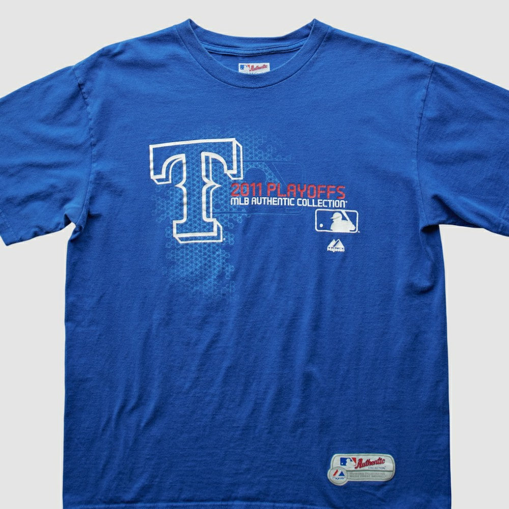 Texas Rangers Majestic 2011 T-Shirt - Blue Vintage