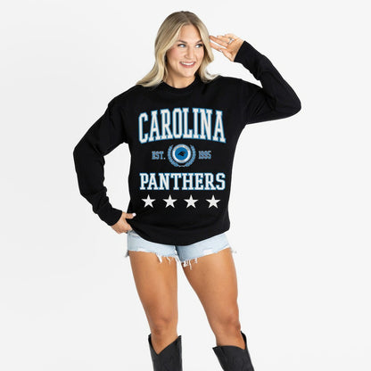 Carolina Panthers Gameday Couture Women's Oversized Everyday Star Long Sleeve T-Shirt - Black online