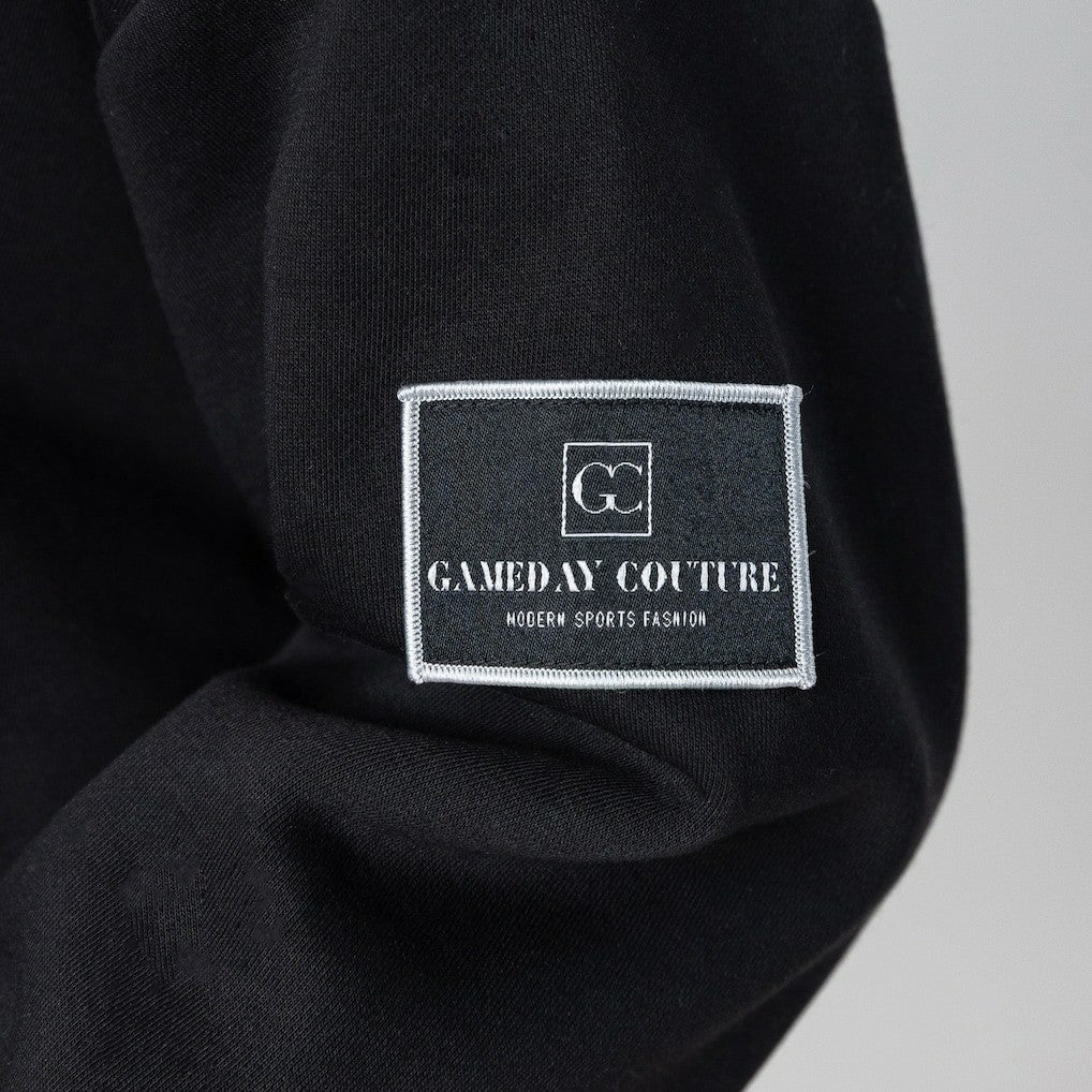 Carolina Panthers Gameday Couture Women's Oversized Level Up Black Label Premium Fleece Sweatshirt - Black on sale