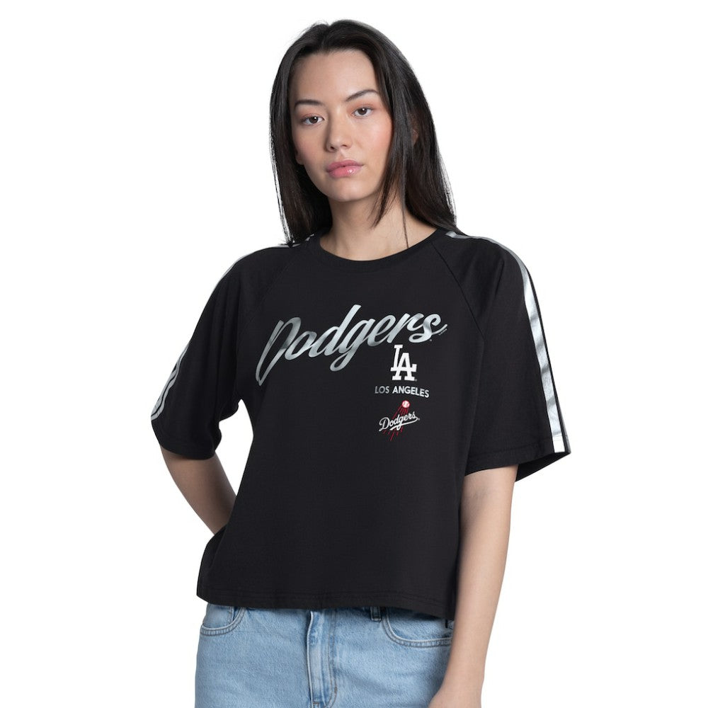 Los Angeles Dodgers G-III 4Her by Carl Banks Women's Classic Play Cropped T-Shirt - Black