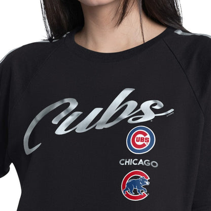 Chicago Cubs G-III 4Her by Carl Banks Women's Classic Play Cropped T-Shirt - Black