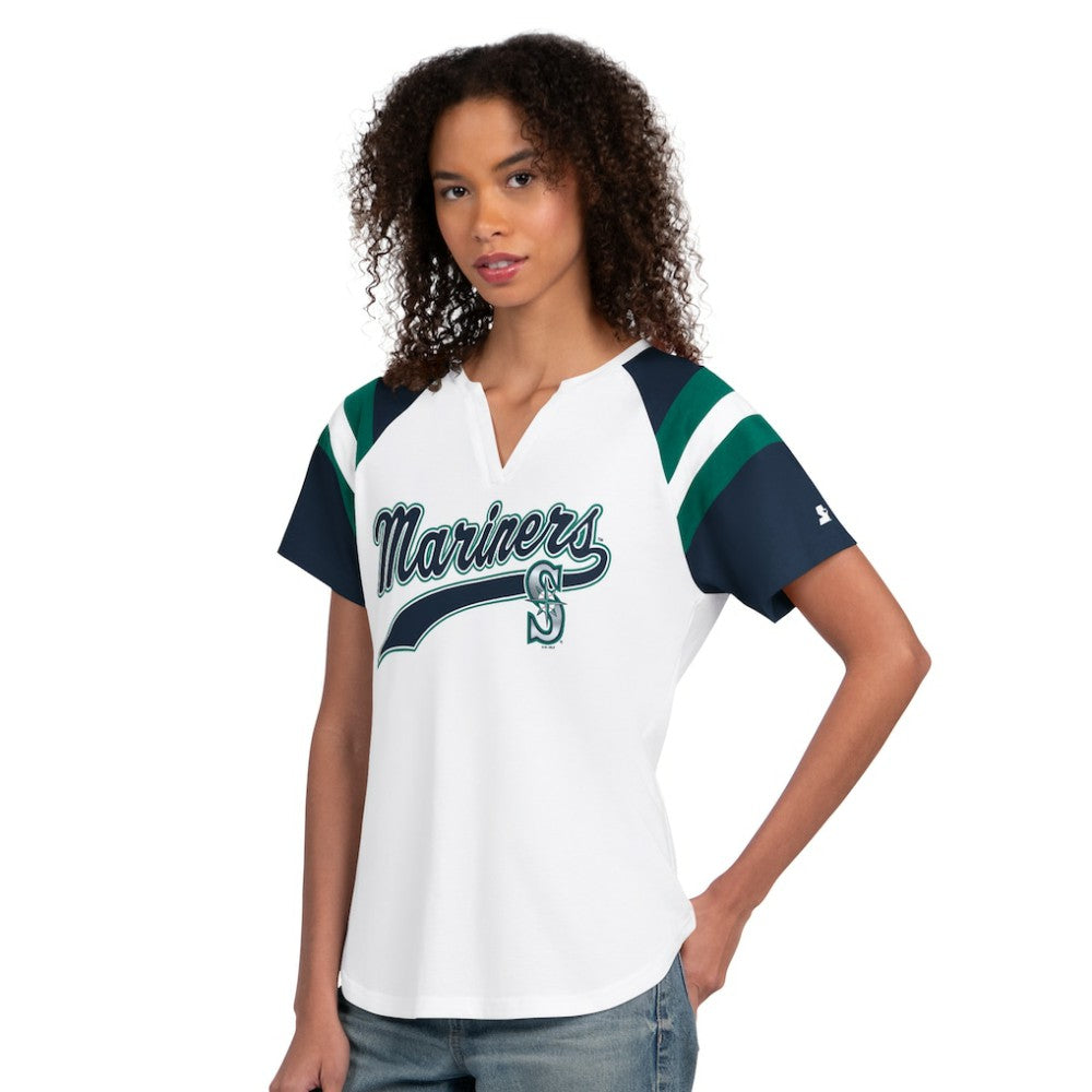 Seattle Mariners Starter Women's Game On Notch Neck T-Shirt - White