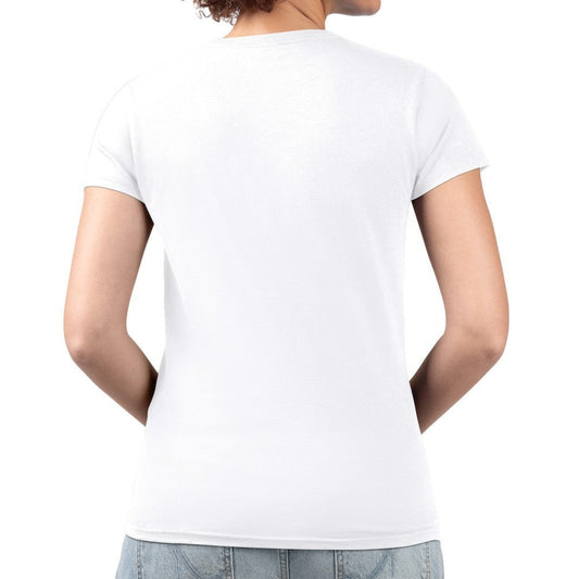 Philadelphia Phillies G-III 4Her by Carl Banks Women's Metallic Drop Lightweight V-Neck T-Shirt - White