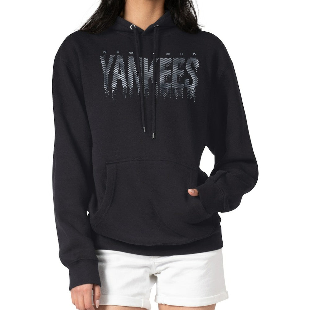 New York Yankees G-III 4Her by Carl Banks Women's Metallic Drop Fleece Hoodie - Black