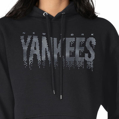 New York Yankees G-III 4Her by Carl Banks Women's Metallic Drop Fleece Hoodie - Black