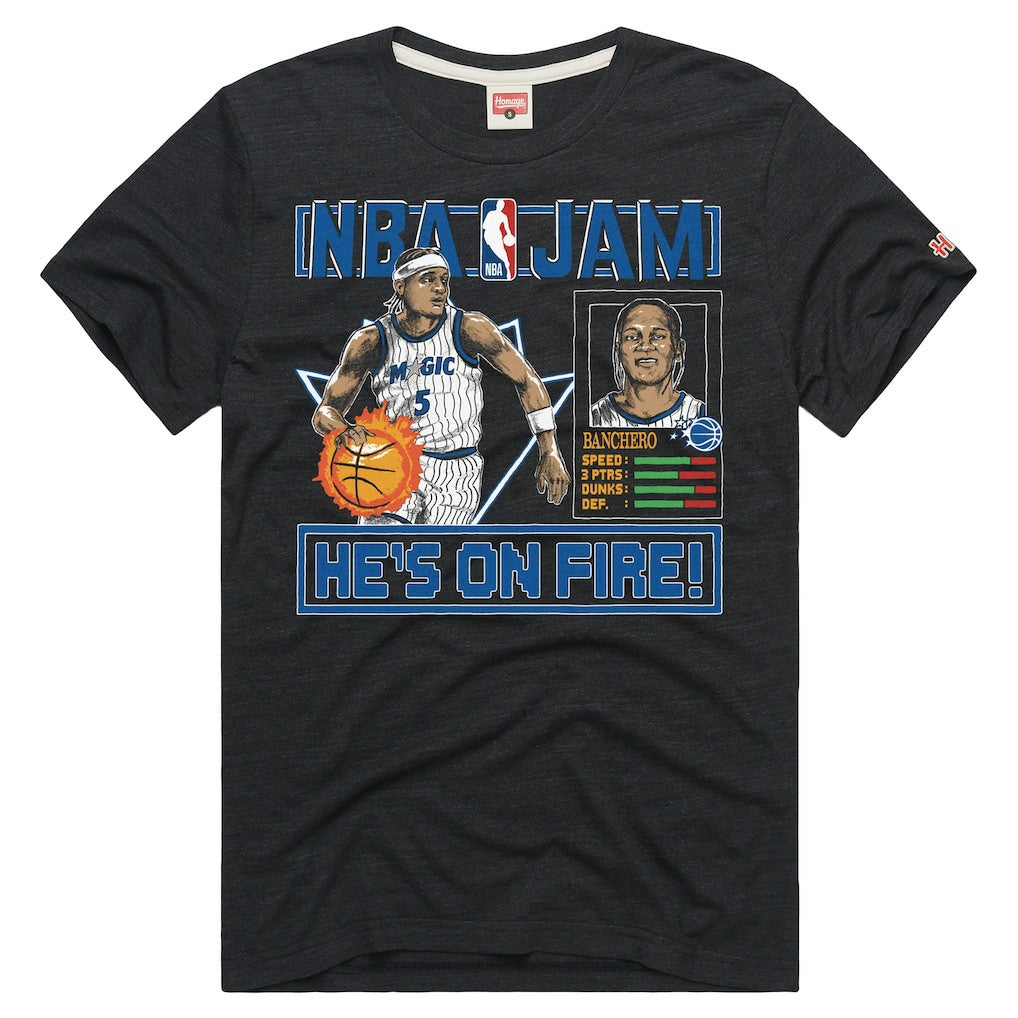 Paolo Banchero Orlando Magic Homage Unisex NBA Jam Tri-Blend T-Shirt - Charcoal shop