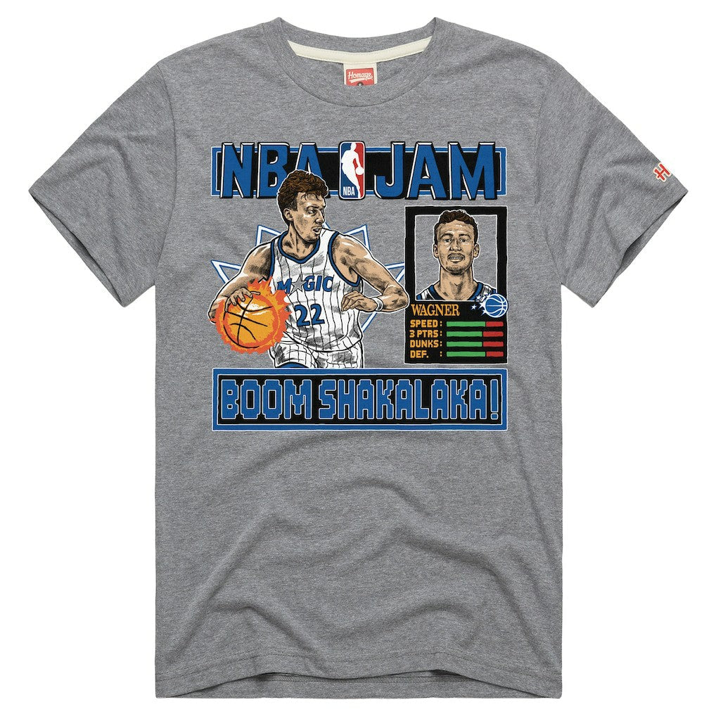 Franz Wagner Orlando Magic Homage Unisex NBA Jam Tri-Blend T-Shirt - Gray on sale