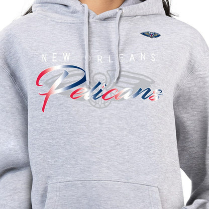 New Orleans Pelicans G-III 4Her by Carl Banks Women's Shadow Logo Tri-Blend Fleece Hoodie - Gray cheap