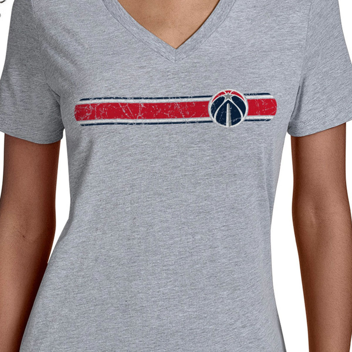 Washington Wizards Starter Women's Team Stripe V-Neck T-Shirt - Gray online