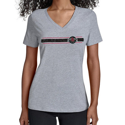 Houston Rockets Starter Women's Team Stripe V-Neck T-Shirt - Gray for sale