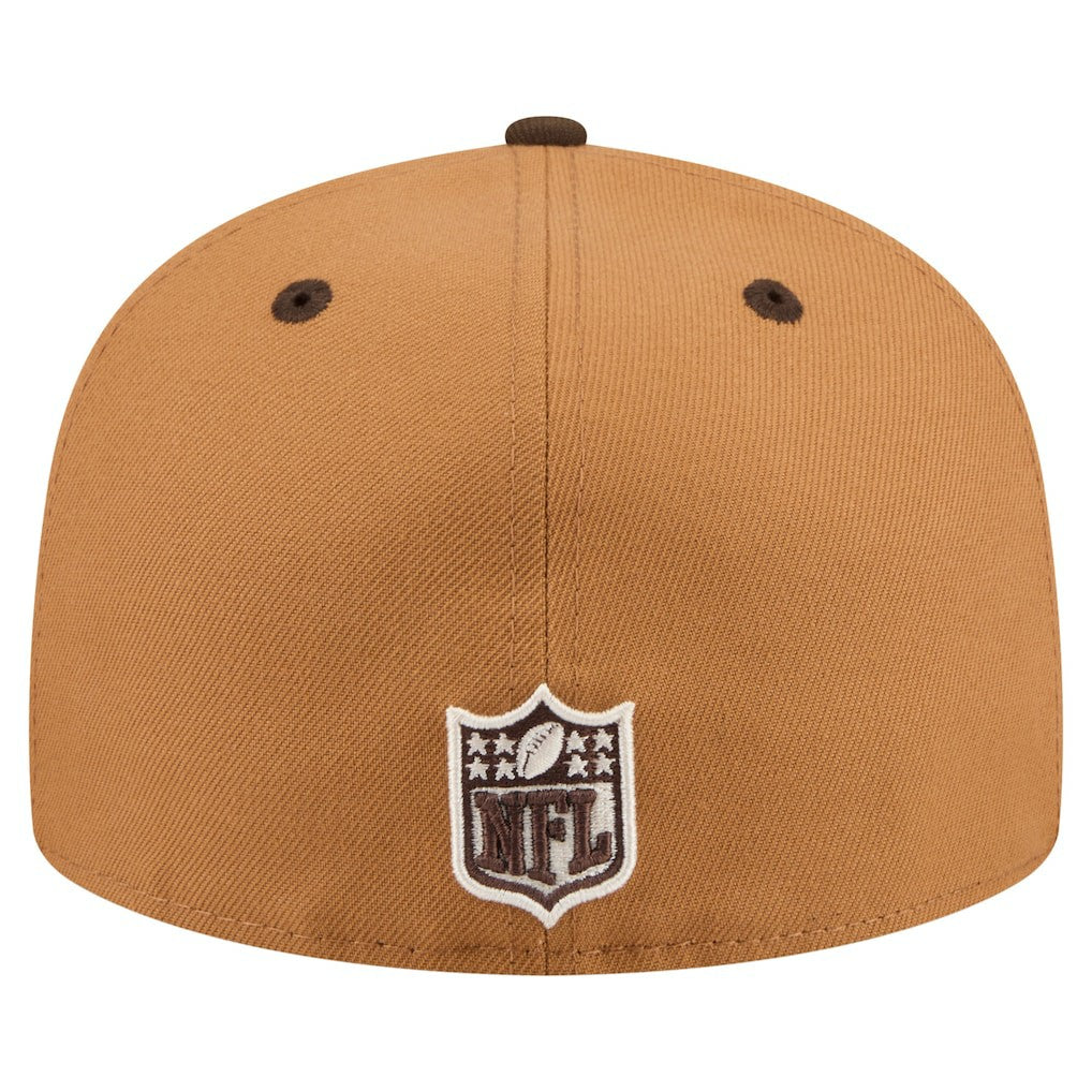 New York Giants New Era Two-Tone Walnut 59FIFTY Fitted Hat - Light Brown/Dark Brown for sale