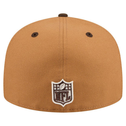 New York Giants New Era Two-Tone Walnut 59FIFTY Fitted Hat - Light Brown/Dark Brown for sale