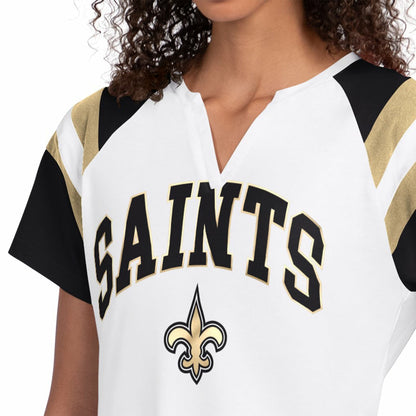 New Orleans Saints Starter Women's Game On Notch Neck T-Shirt - White sale