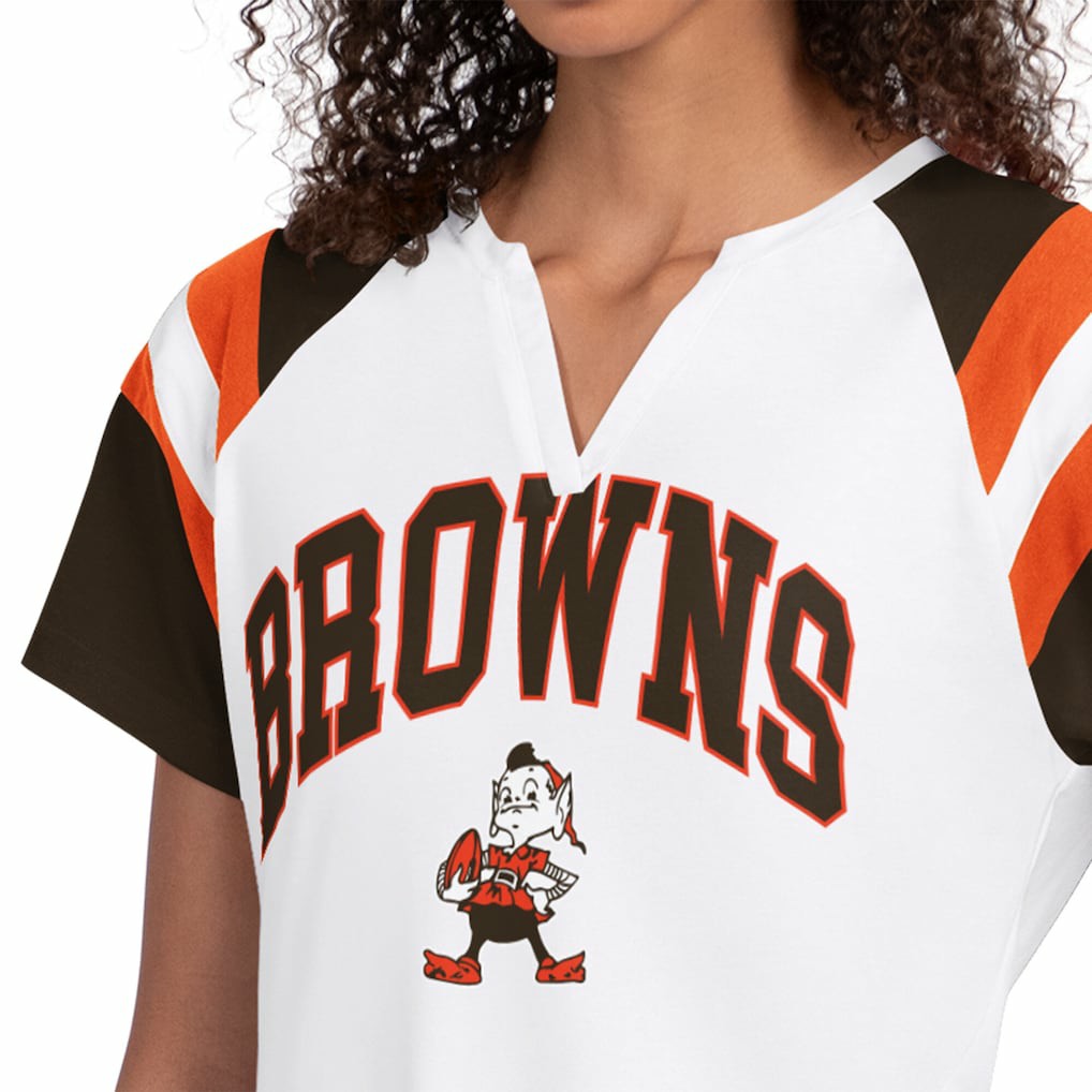 Cleveland Browns Starter Women's Game On Notch Neck T-Shirt - White for sale