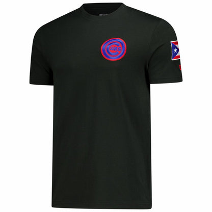 Chicago Cubs Puerto Rico Country Flag T-Shirt - Black | New Era